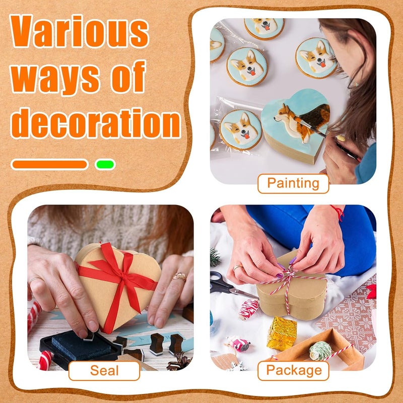 Geyee 24 Pcs Heart Shaped Paper Mache Box, Gift Box with Lid 3. 9 Inch Nesting DIY Cardboard for Decoupaging Painting Storing Jewelry Treasure - Image 2